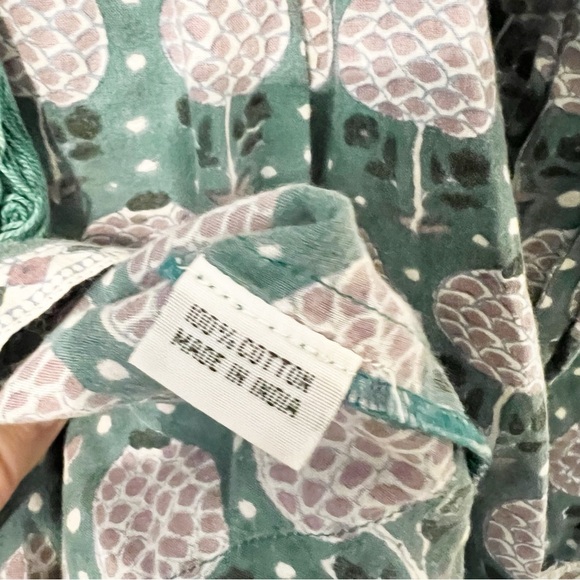 SZ BLOCKPRINTS x J Crew Leyla tie long sleeve cotton tunic dress O/S - Picture 5 of 6